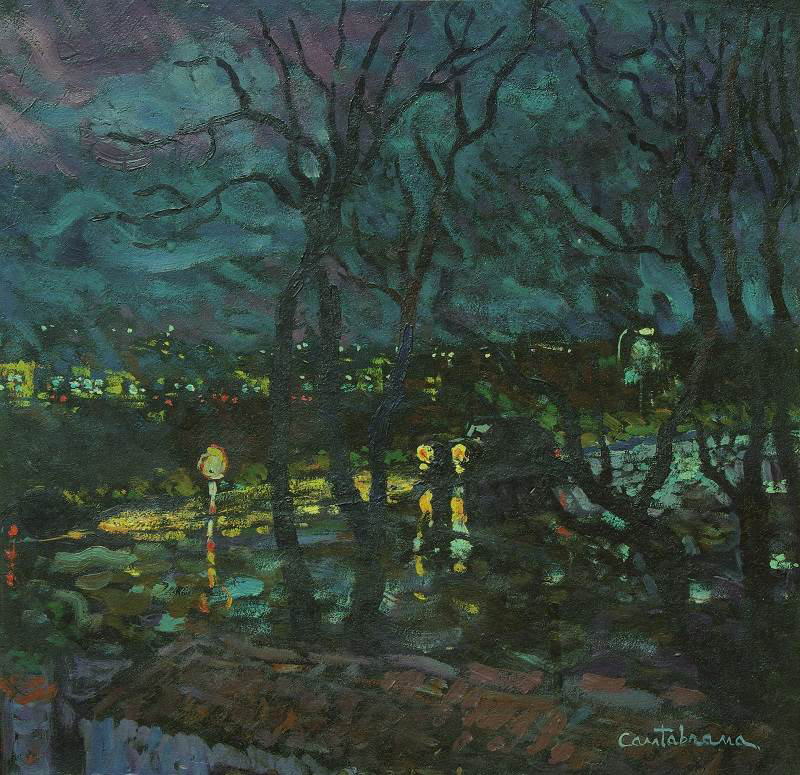 Nocturno-con-lluvia-oleo-sobre-tabla-42x42-cm